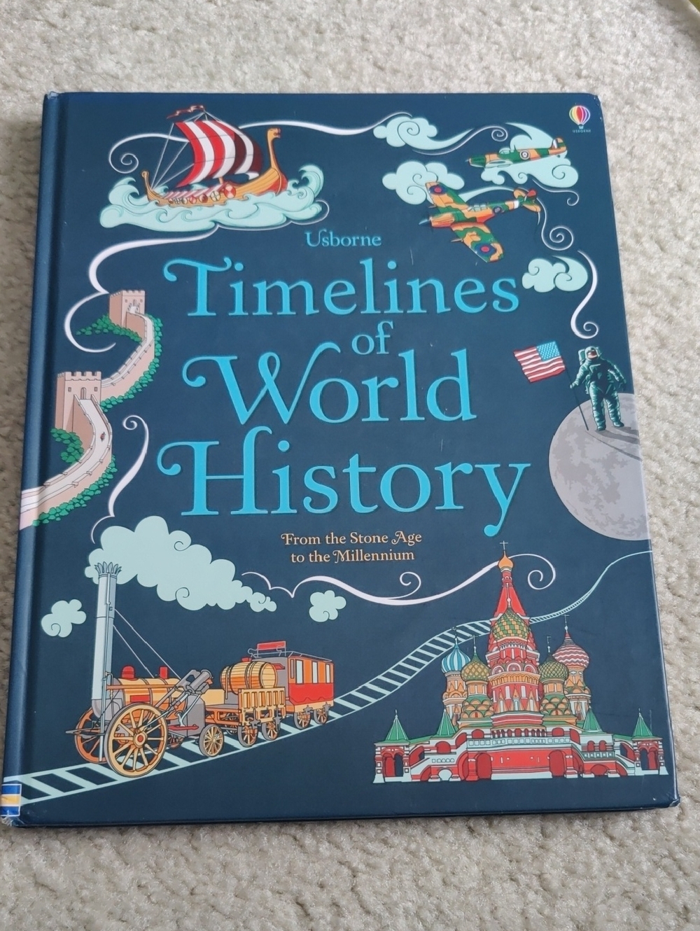 Usborne Timelines of World History Hardcover Book Y2K Cottagecore Indispensable